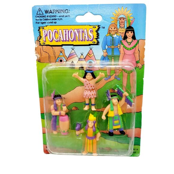 Pocahontas 4 Mini Figures Toys 1995 SOMA Toys Action Figure Dolls Sealed - Picture 1 of 3